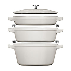 STAUB Stackable 3 Piece Pot Set in 3 Colours