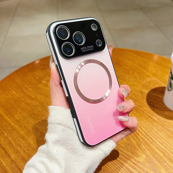 Phone Case - High-End Gradient Color Magnetic Glass Phone Case for Large Windows, Compatible with Iphone 17, 16, And 15 Pro Max, Featuring Wireless Charging And Complete Shock Resistance