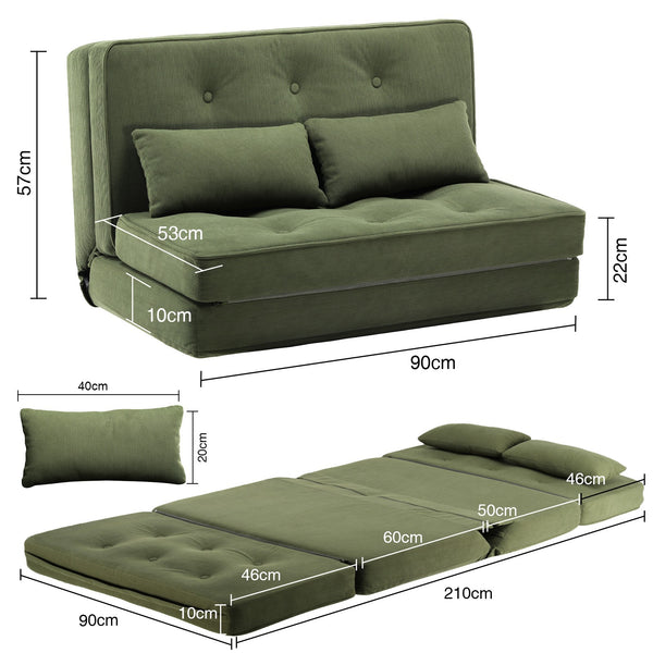 Folding Sofa Bed Adjustable Lazy Tatami Sofa Convertible Floor Couch 5 Levels Adjustable Backrest Lounge Chaise for Living Room Bedroom Guest Room