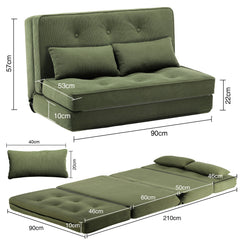 Folding Sofa Bed Adjustable Lazy Tatami Sofa Convertible Floor Couch 5 Levels Adjustable Backrest Lounge Chaise for Living Room Bedroom Guest Room