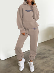 Fashionable Set of Sweatshirt And Long Pants with Letter Prints for Women