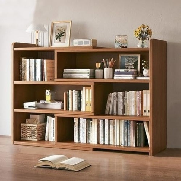 Expandable Desktop Bookcase, Freestanding Multi-layer Bookshelves, Adjustable Width Bookshelf Book Shelf Storage Unit, Multifunctional Storage Rack Book Shelf for Home Office Storage Organization