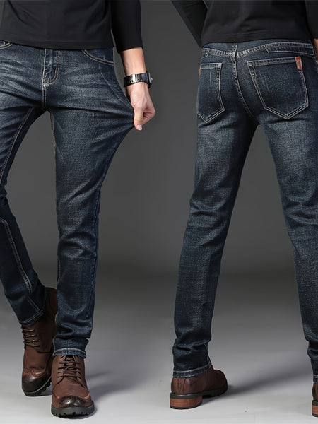 Men'S Business Jeans Slim Straight Stretch Men'S Trousers