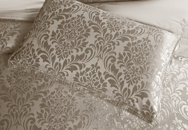 3 Piece Velvet Quilted Bedspread Set Jacquard Damask Bed Cover with Pillow Shams | Luxury Soft Polyester Bedspread for Double King Super King Beds | Modern Elegant Bedroom Bedding Set