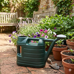 6.5L Green Large Garden Watering Can with Removable Sprinkler Rose Ergonomic Dual-Handle Design for Indoor & Outdoor Plants | UV-Protected Shatterproof Plastic