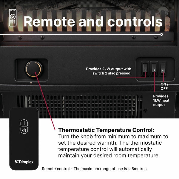 Dimplex Springborne Optiflame Electric Freestanding Stove, 2Kw