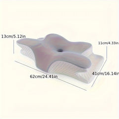 1pc Slow Rebound Cervical Pillow, Ergonomic Neck Contour Support for Side Sleep, Machine Washable Cool Soft Pillow Cover