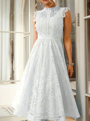 New Elegant Lace Flared Dress for Women