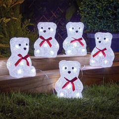 Marco Paul 5 Pack LED Robins Christmas Decorations Battery Operated String Lights with Auto Timer Indoor & Outdoor Festive Xmas Bird Ornaments Novelty Seasonal Home Décor
