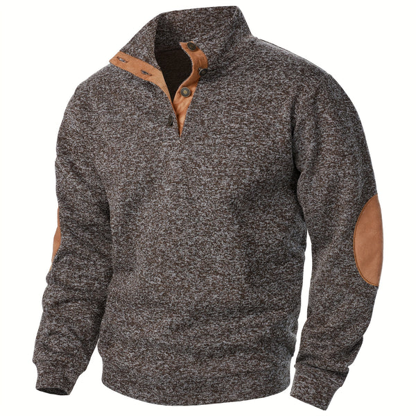 Men'S Long-Sleeve Casual Knit Shirt with a Stand Collar for Autumn And Winter, Suitable for Golf And Camping, Sold in a Set of Three