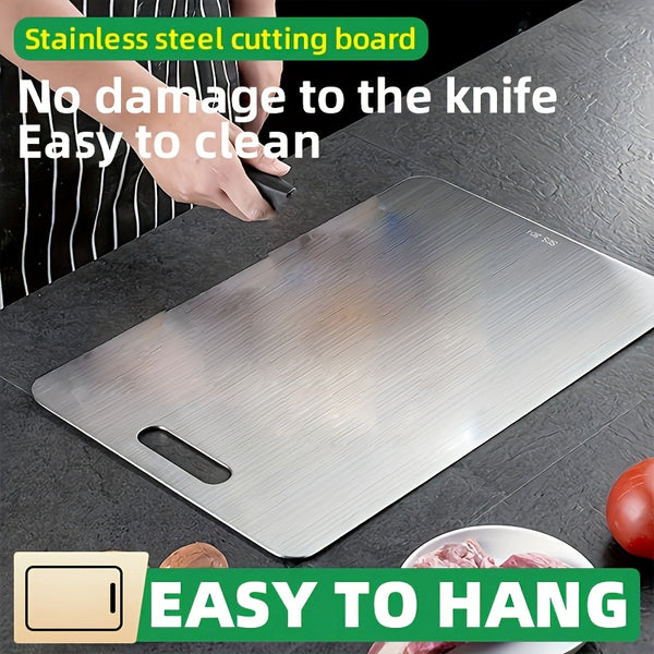 Stainless Steel Chopping Board - 15* 11-inch Anti-slip Kitchen Chopping Board, 13* 9-inch Cutting Board. Safe to Use, Scratch-resistant, Easy to Clean, Durable And Hygienic. Suitable for Meat, Vegetables And Fruits