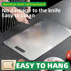Stainless Steel Chopping Board - 15* 11-inch Anti-slip Kitchen Chopping Board, 13* 9-inch Cutting Board. Safe to Use, Scratch-resistant, Easy to Clean, Durable And Hygienic. Suitable for Meat, Vegetables And Fruits