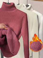 3pcs Set, Women's High-Neck Fashion Sweater, -Lined and Thickened, Women's Apparel, Autumn/Winter Base Layer Sweater, High-Neck Thickened Sweater for a Perfect Fit, Warm Base Layer Long-Sleeve Sweater, New Autumn/Winter Design