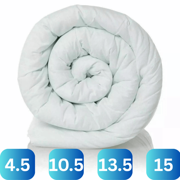 Divine Textiles Lightweight Air Cloud Quilt 4.5 10.5 13.5 15 TOG Duvet – Breathable All-Season Duvet with Soft Hollowfibre Filling | Single, Double, King, Super King | White