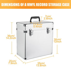 Vinyl Record Storage 12, LP Case Album Collection DJ Carry Storage Cases Lockable Box LP Case Vinyl Record Storage Carry Box Holds up to 50pcs Albums Record Collection Chest