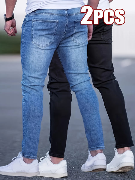Two-Pack Men's Stylish Slim-Fit Jeans