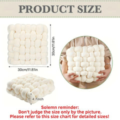 1pc Hand-woven Square Cushion Knot Pillow