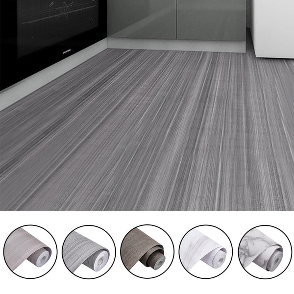 Vinyl Peel and Stick Wood Grain Floor Tile, 61cmx10m Self-Adhesive Vinyl Flooring Roll, Thicken Wear-Resistant Wallpaper Roll for Home Decor Floor & Wall Renovations, Pearl Marble