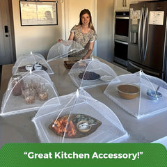4pcs Pop-Up Food Covers, Foldable Mesh Food Tents, Reusable And Washable Dustproof Protection for Outdoor Picnics, Camping, BBQ, Food Protector Nets, Ideal for Outdoor Picnics And Parties, Perfect for Breakfast Spread, Party Food Cover