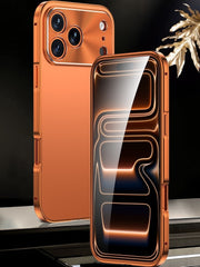 Phone Case: Magnetic Metal Phone Case for iPhone 17 Pro Max 2-in-1 Design Aluminum Alloy Frame Backplate Ultra Thin Protective Cover Comes
