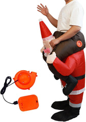 Santa Claus Inflatable Costume - Waterproof Festive Jumpsuit - Blow up Christmas Santa Claus Suit - for Parties Family Gathering Performance Activities Celebrations