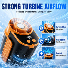 Neck And Waist Portable Fan With USB Charging Design And Strong Airflow For Camping Travel Fishing And Outdoor Enthusiasts