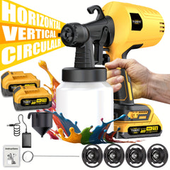 High Pressure and Low Flow HVLP Spray Gun, Suitable for Indoor and Outdoor Walls, Wood, Fences, Decks, Furniture - Including Adjustable Spray Mode and Ergonomic Design, Simple, Portable and Wireless, Suitable for Family Christmas Gifts.