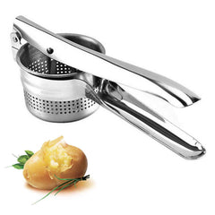 AEX Stainless Steel Potato Ricer Manual Potato Masher Kitchen Vegetable Press Tool for Smooth Mashed Potatoes Dishwasher Safe Silver