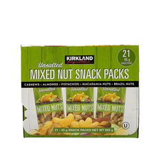 Kirkland Signature Unsalted Mixed Nut Snack Packs, 21 X 45G