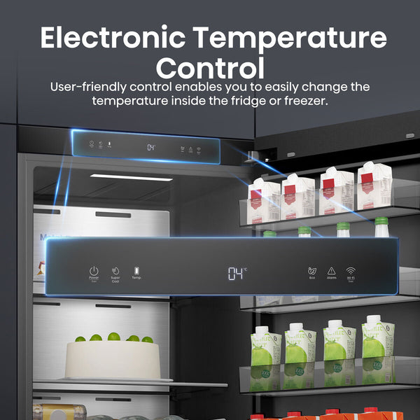 Hisense RL5K370GSFC KitchenFit Upright Fridge, C Rated in Black Steel