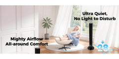 43' Tower Fan, Quiet Floor Fan with 28dB Low Noise, 3 Speeds, 2 Modes, 85° Oscillation, 12H Timer, LED Display, for Bedroom, Office and Home