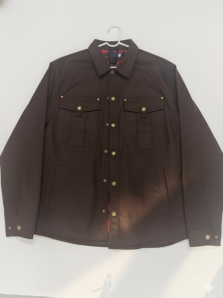 Men's Commuter Fashion Casual Solid Color Lapel Cargo Coat