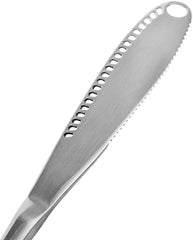 Koksi Butter Knife, 3 in 1 Stainless Steel Spreader Serrated Edge Shredding Slots Easy to Hold for Bread Butter Cheese Jam Slicer