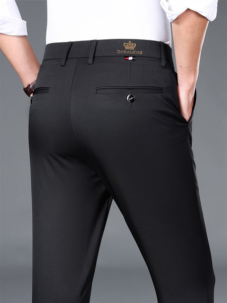 2 Men'S Professional Business Suit Pants, Elastic, Wrinkle-Resistant, Non-Ironing, Formal Pants, Casual Trousers, Loose And Versatile Casual Straight-Leg Suit Pants for Office Workers