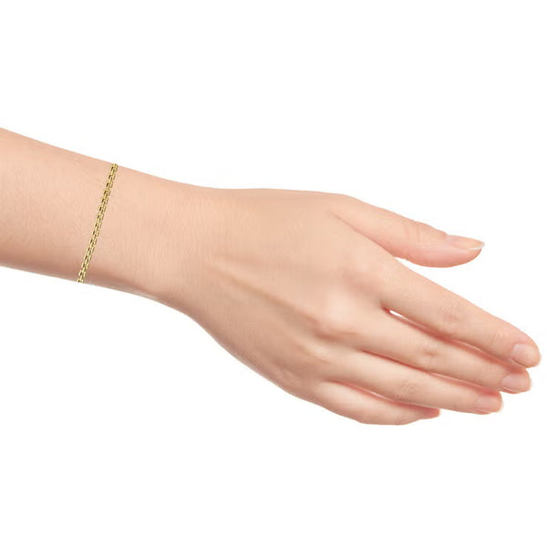 14Ct Yellow Gold Square Link Bracelet