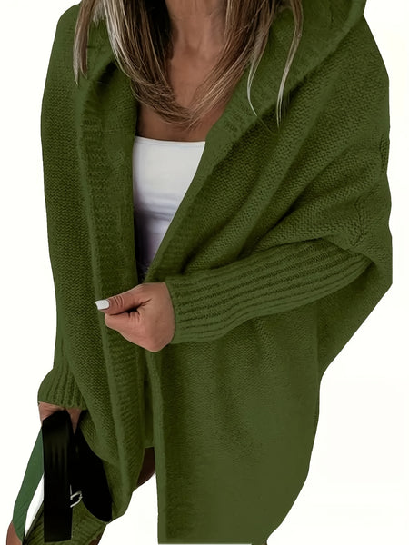 Oversized Hooded Cardigan for Winter And Autumn, Long-Sleeve Casual Sweater, Women'S Clothing
