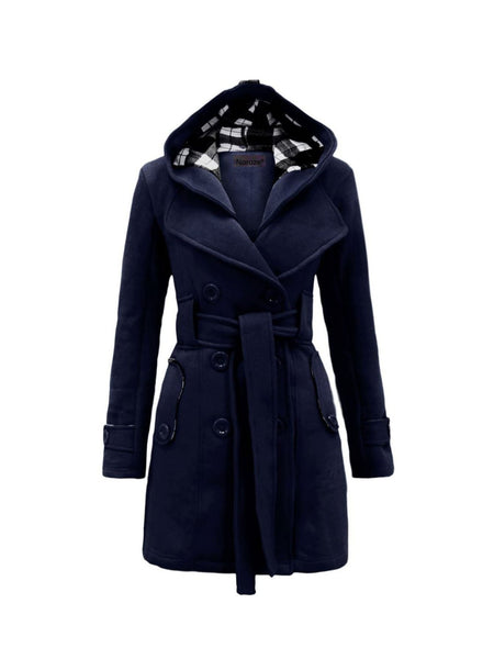NOROZE Women’s Fleece Coat | Long Sleeve Belted Button Jacket | Warm Winter Outerwear | UK Sizes 8–26