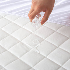 Mother's Day gift Premier Non-Noise Quilted Waterproof Mattress protector super-soft, Ultimate Comfort and Protection, stretch skirt fit all depth mattress, fitted sheets, easy care,white, TPU Coated, Breathable, Noiseless, All Seasonal Use