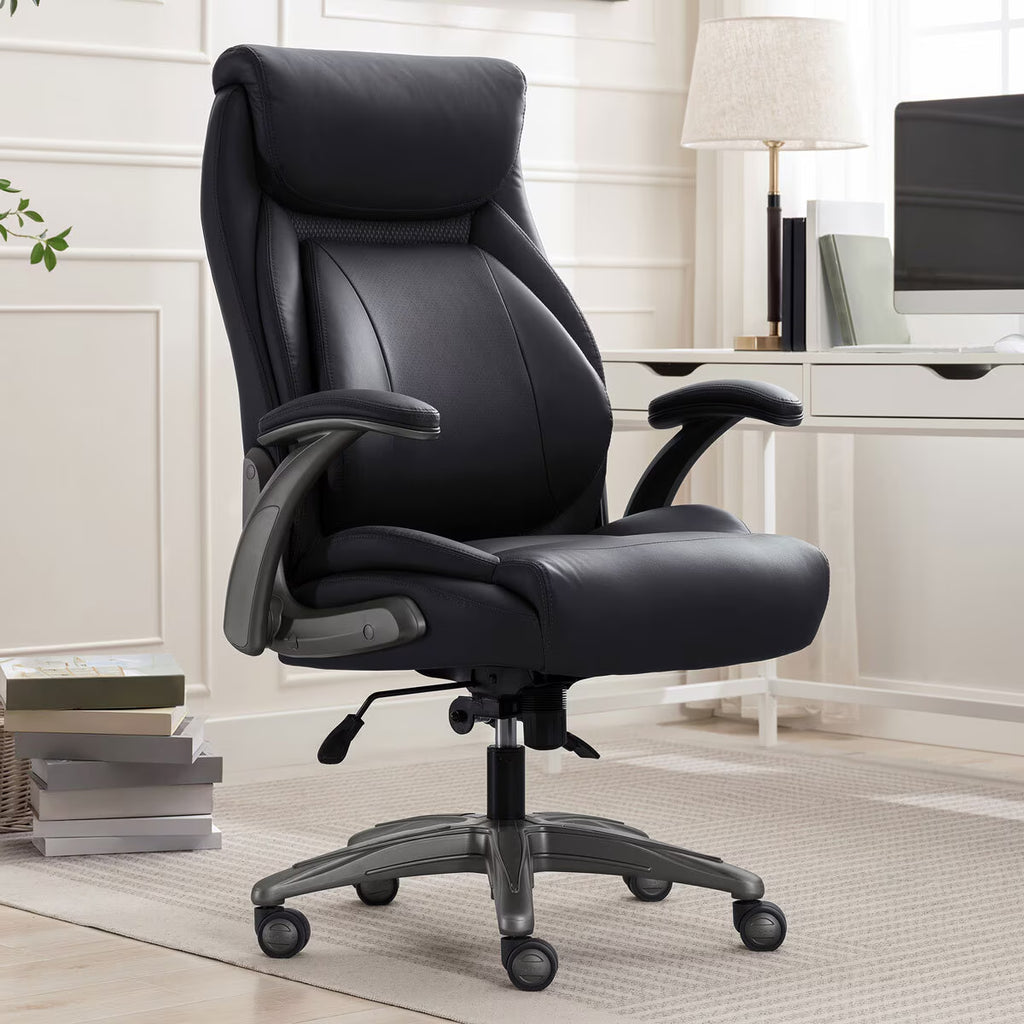 La-Z-Boy Air Lumbar Manager'S Office Chair with Flip up Arms, Black