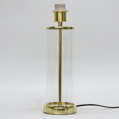 Aura - Satin Brass Table Lamp with Black Pleated Velvet Shade