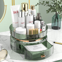 Rotating Makeup Organiser, 360° Spinning Skincare Cosmetic Organizer, Perfume Organiser Tray, Beauty Organiser for Dressing Table, Bathroom Countertop Organiser