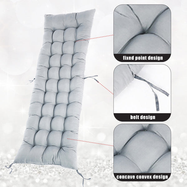 Garden Bench Cushion Chair Cushion, Sun Lounger Cushion Pads 160*50*8cm Thick Garden Recliner Chair Replacement Anti-Slip Cushion Sunbed Cushion 2 3 Seater Seat Pad for Porch Swing Patio Lawn Various Colour Options
