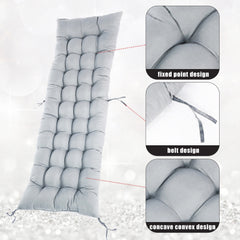 Garden Bench Cushion Chair Cushion, Sun Lounger Cushion Pads 160*50*8cm Thick Garden Recliner Chair Replacement Anti-Slip Cushion Sunbed Cushion 2 3 Seater Seat Pad for Porch Swing Patio Lawn Various Colour Options