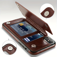Phone Case -Cardholder-Style Phone Case, Convenient. for Iphone 17 Promax/Pro/ Air, 16 Plus, 15, 14 Pro Max, 13, 12, 11. Gift for Friends, Boys, Girls Or Family. This Business Shock-Resistant Protective Case Features a Solid Color