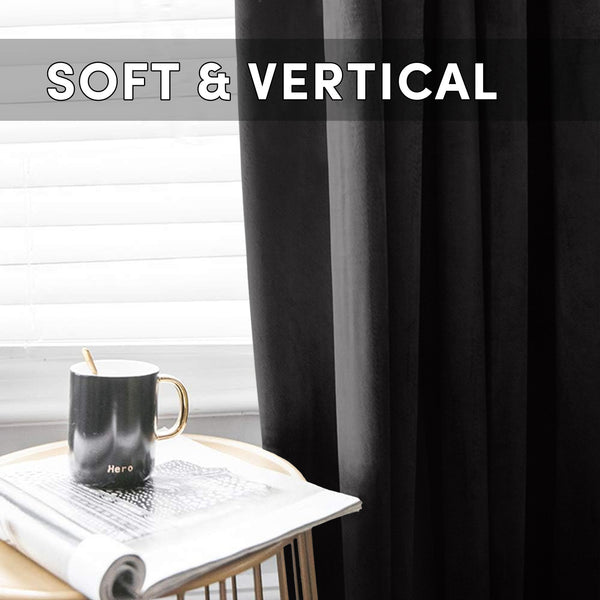 2pc Luxury Velvet Curtain Panels with Free Matching Velvet Cushion Cover – Thermal Insulated Grommet Top Drapes, Energy Saving Curtain Panels for Bedroom & Living Room Home Decor, Perfect Holiday Gift