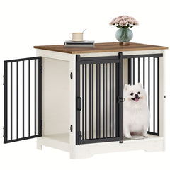 Hzuaneri 69cm Dog Crate, Furniture, Dog Kennel, 2 Doors, Modern Dog House, Suitable for Small and Medium Dogs, Side Table, Family Doghouse, 49 X 69 X 64.5cm, Rustic Brown