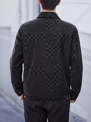 Men's Checkered Jacket with Lapel