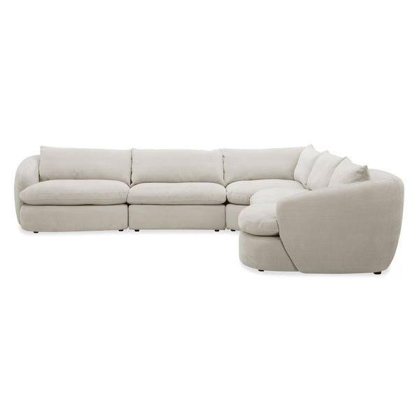Aiden & Ivy Holley Beige Fabric 5 Piece Modular Sofa