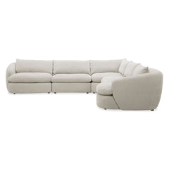 Aiden & Ivy Holley Beige Fabric 5 Piece Modular Sofa