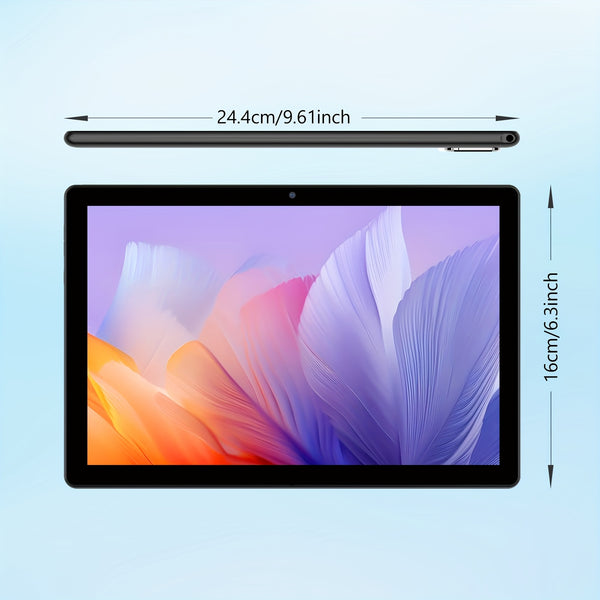 New 10.1-inch Android 15 Tablet With Multiple Options (tablet With Leather Case/tablet With Keyboard Set) 12 (3+9) GB RAM, 64GB ROM, Quad Core Processor, 2.0MP+8.0MP Camera, 6000mAh Battery, Suitable For Daily Use, Study And Office, Pad
